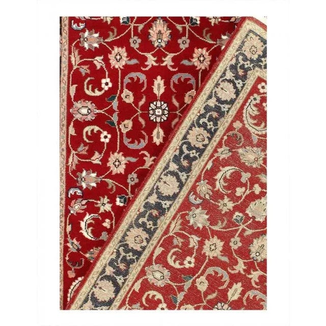 Traditional 2020s Rust Color Hand Knotted Tabriz Design Runner For Sale - Image 3 of 5