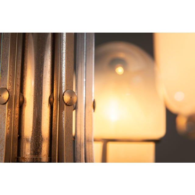 Vintage Chandelier with Six Misty Glass Shades by Gaetano Sciolari, 1960s For Sale - Image 14 of 18