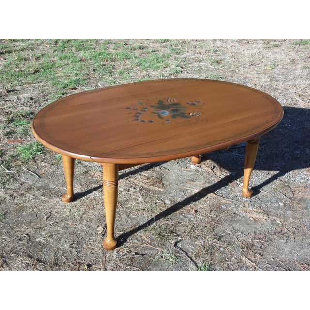 Vintage Solid Maple Hitchcock Harvest Stenciled Saybrook Drop Leaf