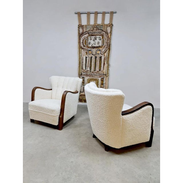 Textile Set of Art Deco Armchairs, 1930s For Sale - Image 7 of 10
