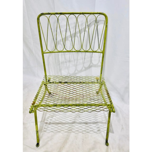 Metal Vintage Mid Century Outdoor Side Chair For Sale - Image 7 of 12