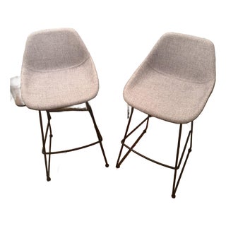 Home Square Sunpan McCoy 26.5in Upholstered Counter Stools Set of 2 For Sale