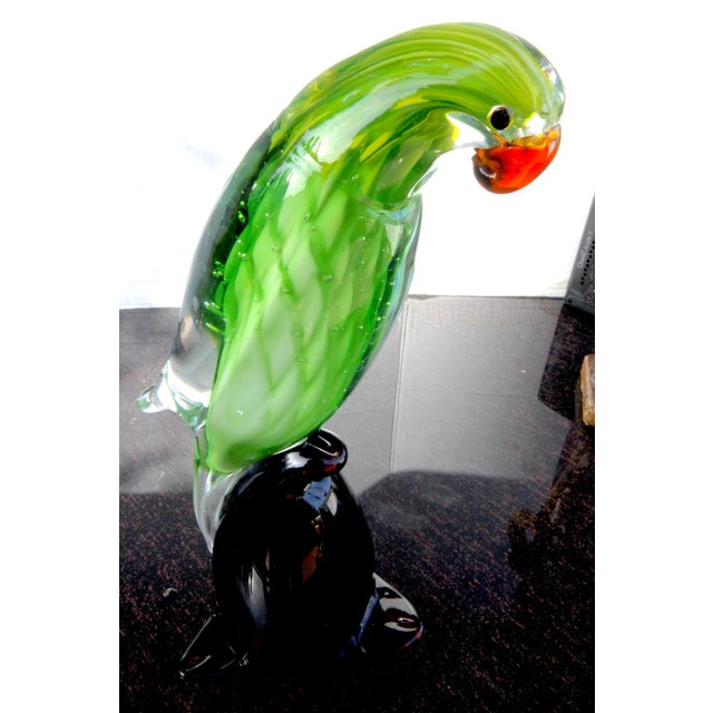 1970s 1970s Vintage Dynasty Gallery Murano-Style Cased Glass Parrot For Sale - Image 5 of 15