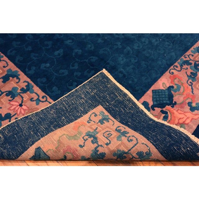 Royal Blue Nazmiyal Collection Antique Chinese Art Deco Rug For Sale - Image 8 of 8
