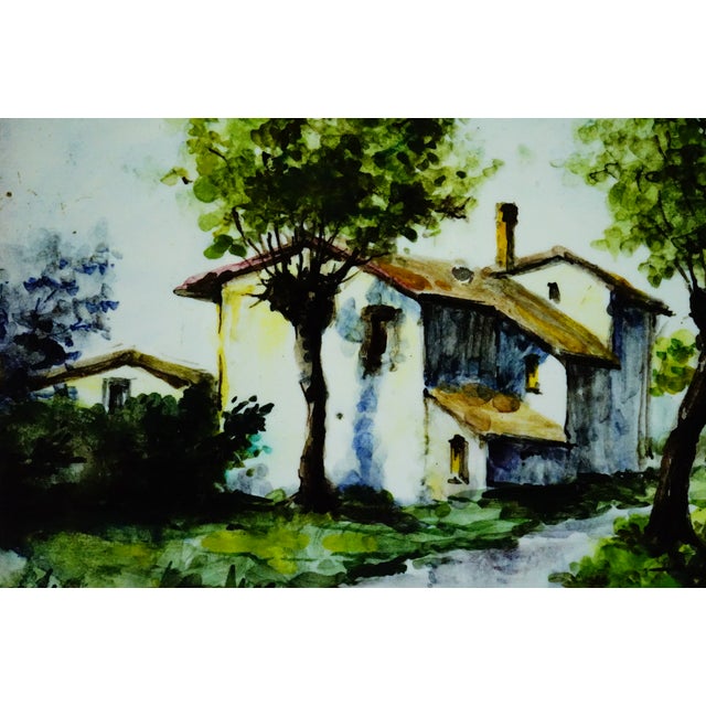 Roman Ceramic Tiles with Painted Landscape, Monterotondo, 1940s, Set of 3 For Sale - Image 13 of 18