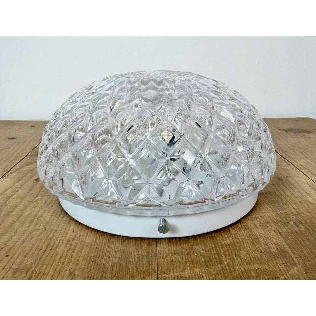 Industrial Vintage Glass Wall Light, 1970s For Sale - Image 3 of 17