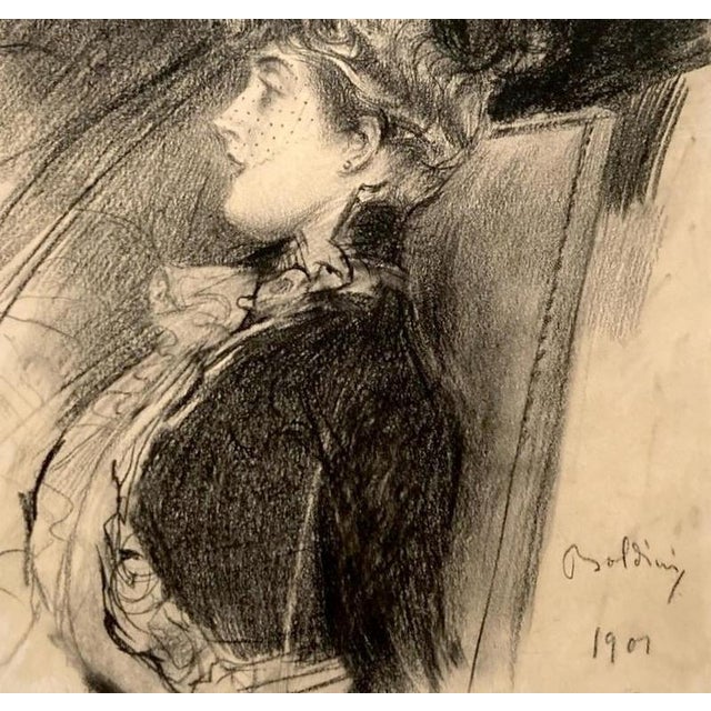 Giovanni Boldoni, Seated Woman in Profile, Serigraph For Sale - Image 3 of 4