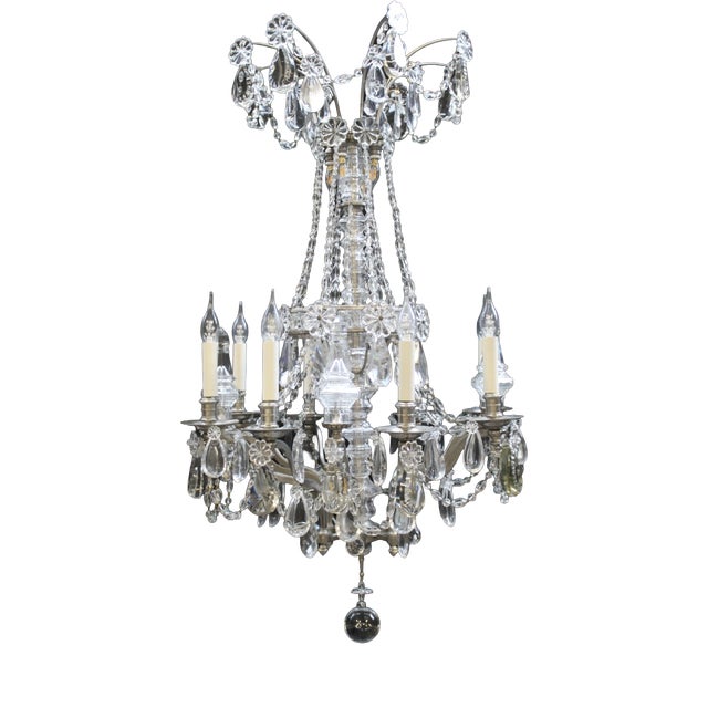 Antique Marie-Antoinette Style Chandelier in Crystal, 1890s For Sale
