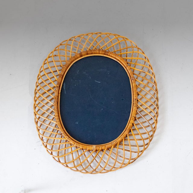 Franco Albini Mid-Century Modern Bamboo Sunburst Mirror from Franco Albini, Italy, 1960s For Sale - Image 4 of 13