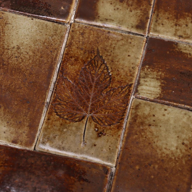 French Oak Brutalist Tile-Top Coffee Table, C. 1965. For Sale - Image 4 of 4