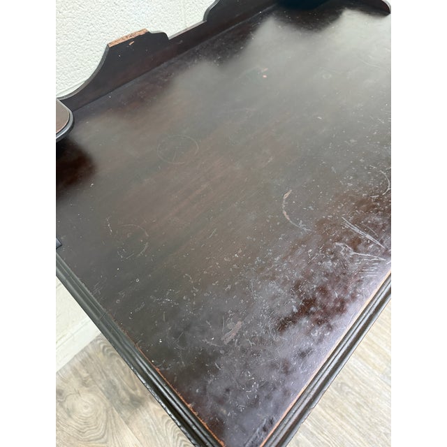 Vintage William & Mary Revival Mahogany Writing Desk For Sale - Image 11 of 13