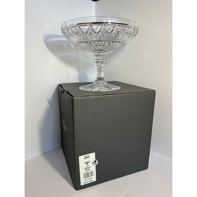 1990s Waterford Crystal Ballina Compote Dessert Bowl & Box #109162 Ireland. Mint For Sale - Image 12 of 12