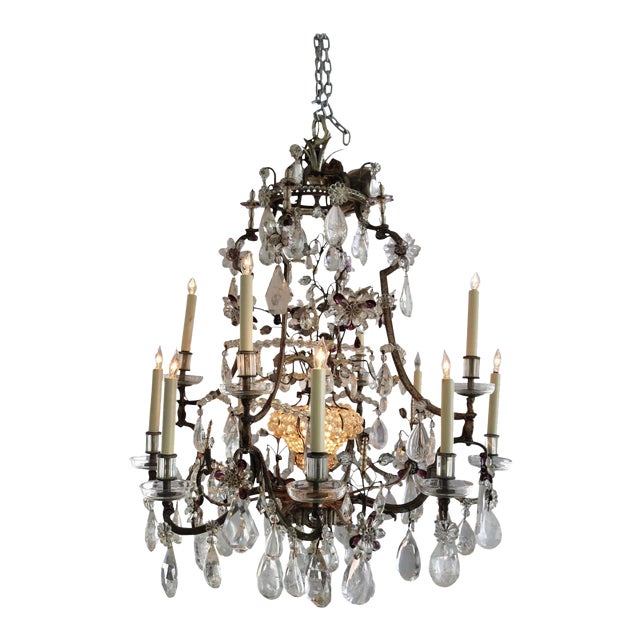 Maison Bagues Rock Crystal Chandelier For Sale
