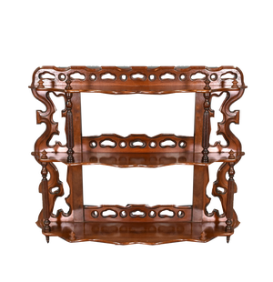 French Wall Hanging Shelves in Mahogany, 1890s