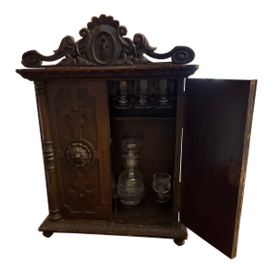 Late 19th Century Black Forest Cave a Liqueur Armoire