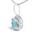 10K White Gold Blue Aquamarine and 1/10 Cttw Diamond Accent Halo Pendant Necklace For Sale - Image 4 of 5