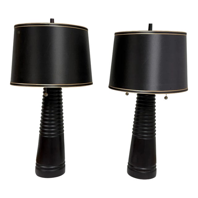Circa 2007 Pacific Coast Lighting Plaster Table Lamps, Pair For Sale