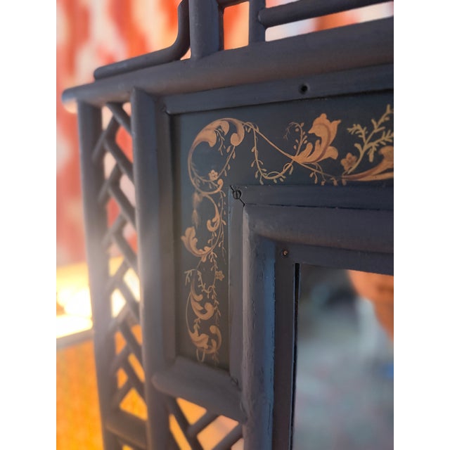 1960s Wrought Iron Chinoiserie Mirrored Fire Screen For Sale In New York - Image 6 of 13