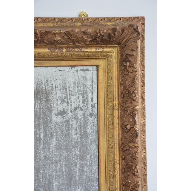 Metal French Gilded Wall Mirror with Foxed Glass, 1870 For Sale - Image 7 of 18