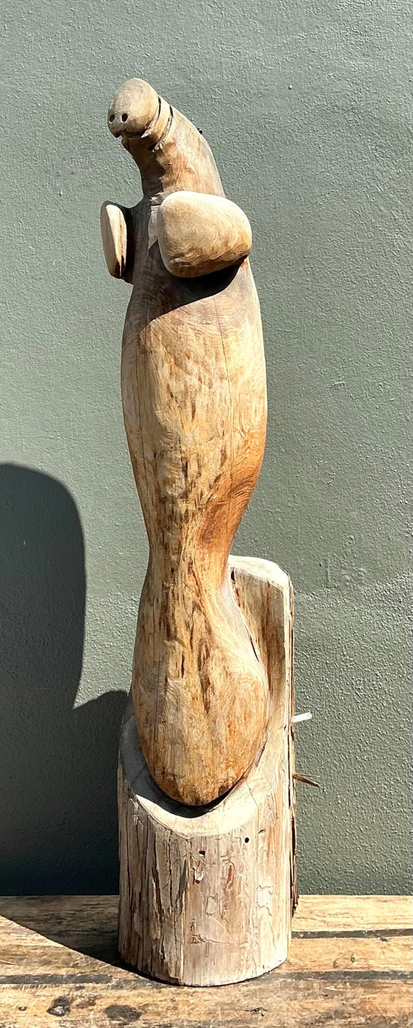 Vintage Hand Carved Walrus Statue - Top view