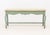 Niermann Weeks French Provincial Style Painted Wood Console Table, with faux travertine top on green painted base with...