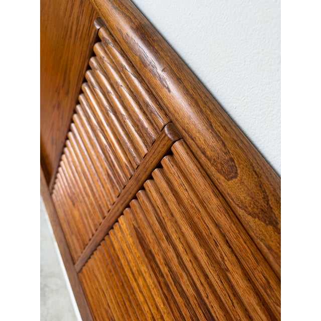 1970s Mid-Century Modern Queen Size Wood Headboard For Sale - Image 4 of 12
