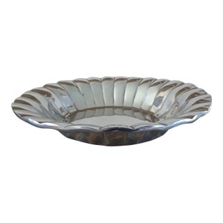 Vintage Mexican Polished Aluminum Scallop Shell Bowl, Attributed to Old Town Imports For Sale