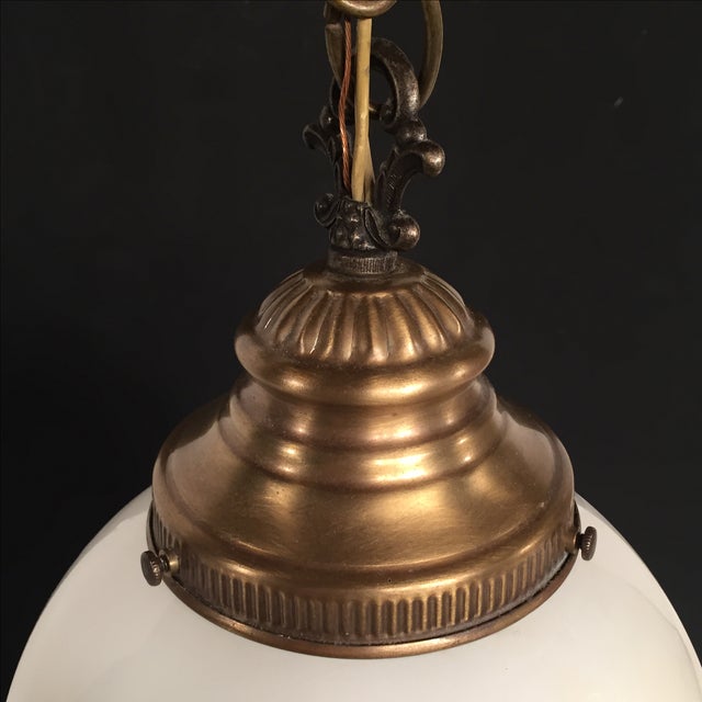 Vintage Lavery & Co. Brass Pendant Globe Lamp Chairish