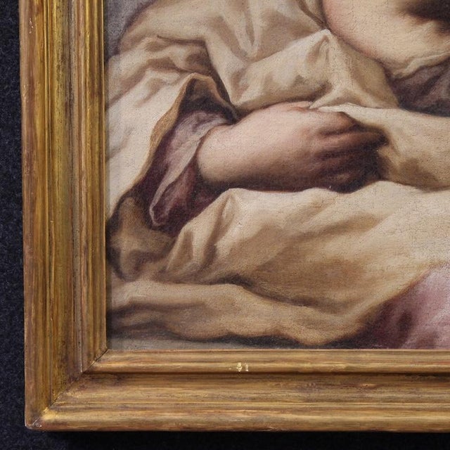 Italian Artist, Madonna with Child, 1680, Oil on Canvas For Sale - Image 4 of 16