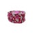 Wide Ruby Diamond 18k White Gold Cluster Bracelet For Sale - Image 4 of 5