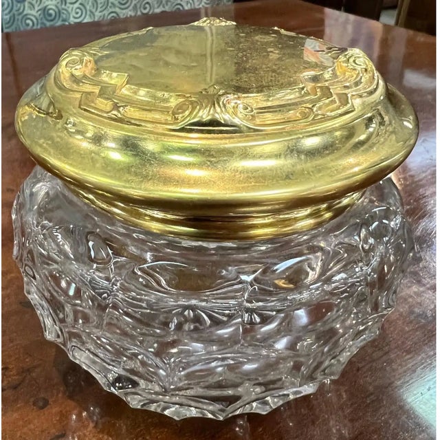 19th Century Grouping of 8 Cut Glass Jars With Sterling and Brass Lids For Sale - Image 11 of 13