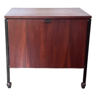 Rare Mid-Century Florence Knoll Mobile Bar Cabinet for Knoll International Stuttgart For Sale