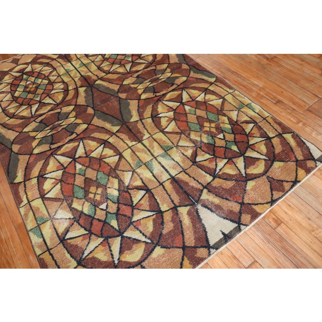1960s Infamous Turkish Deco Zeki Muren Rug For Sale - Image 9 of 18