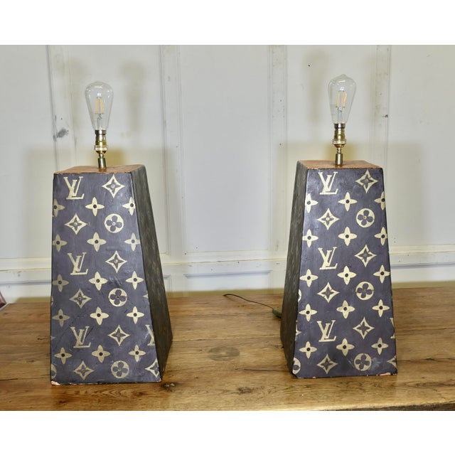 Terracotta Painted Lamps, 1970s, Set of 2 For Sale - Image 9 of 9