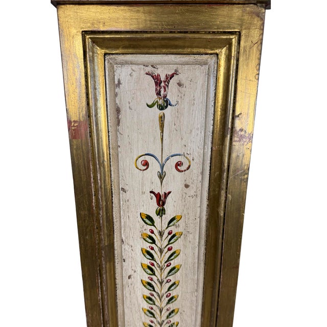 Antique Gilt Architectural Pilasters, Hand-Painted Floral Motifs, 1950 For Sale In Boston - Image 6 of 12