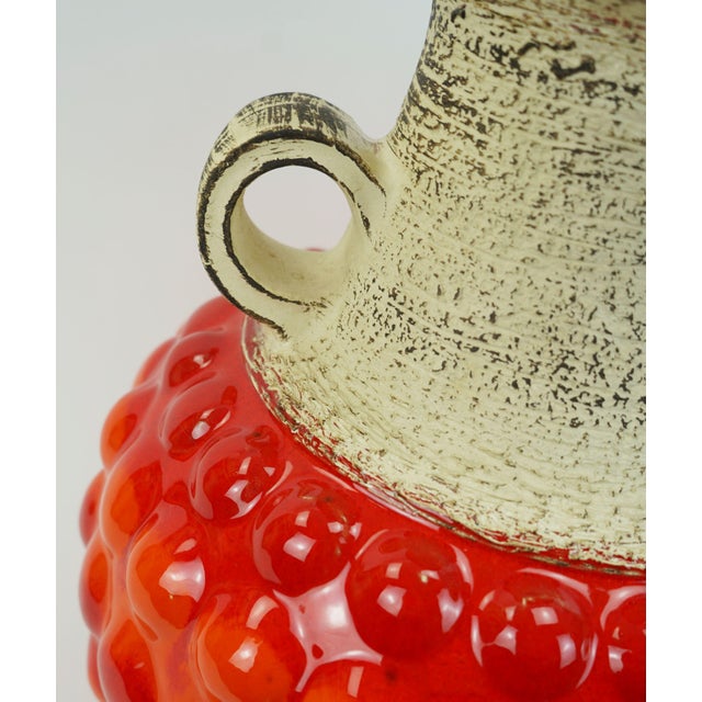 Beige Model 65 45 WGP Vase Bubble Decor Red and Orange by Bay Keramik, 1960s For Sale - Image 8 of 12
