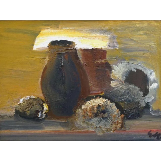 Edvards Grube, Still Life with Sunflowers, Oil on Canvas For Sale - Image 7 of 7