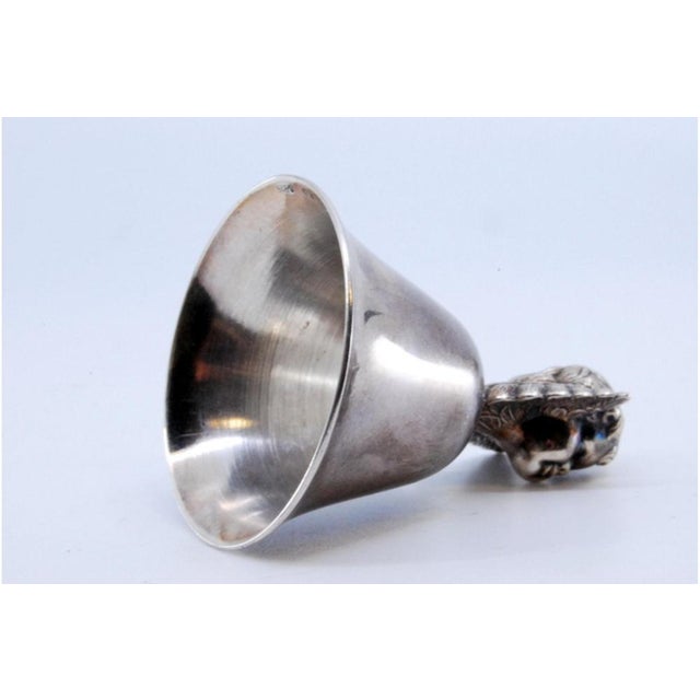 Silver Bell with Angel Head and Wings For Sale - Image 6 of 10