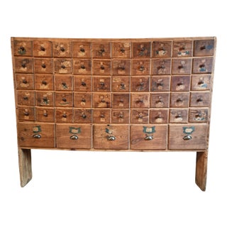 Antique Apothecary Cabinet with Drawers in Pine, 19th Century For Sale