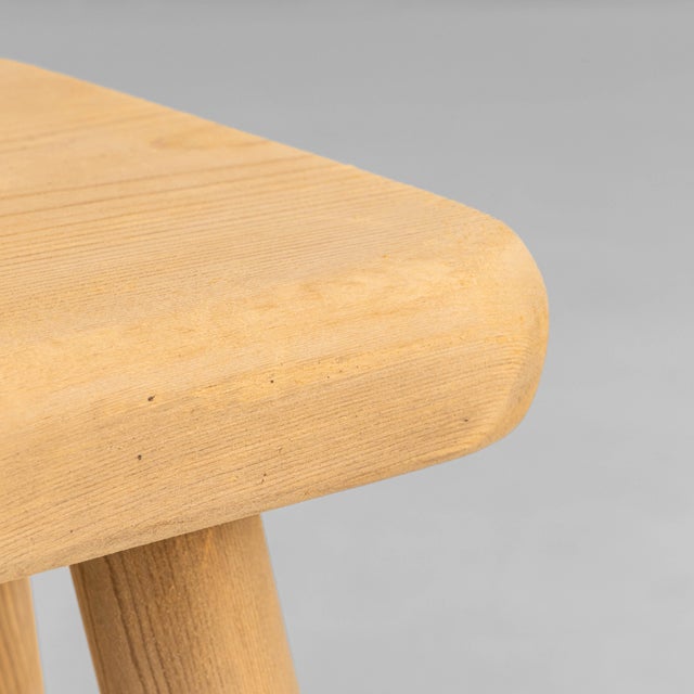 20th Century French Primitive Wooden Stool For Sale In Greensboro - Image 6 of 18