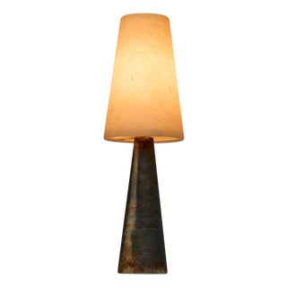 Vintage Table Lamp in Dark and White Alabaster, 1980s For Sale