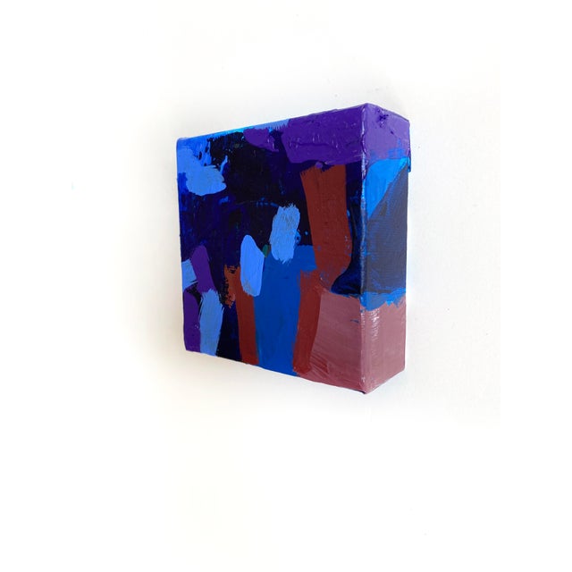 "Blue Mood" 2024 Framed Mini Painting by Jessalin Beutler For Sale - Image 4 of 4