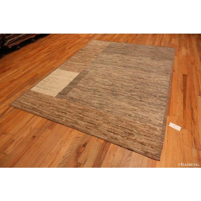 Nazmiyal Collection Earthy Modern Moroccan Inspired Geometric Rug For Sale - Image 4 of 8