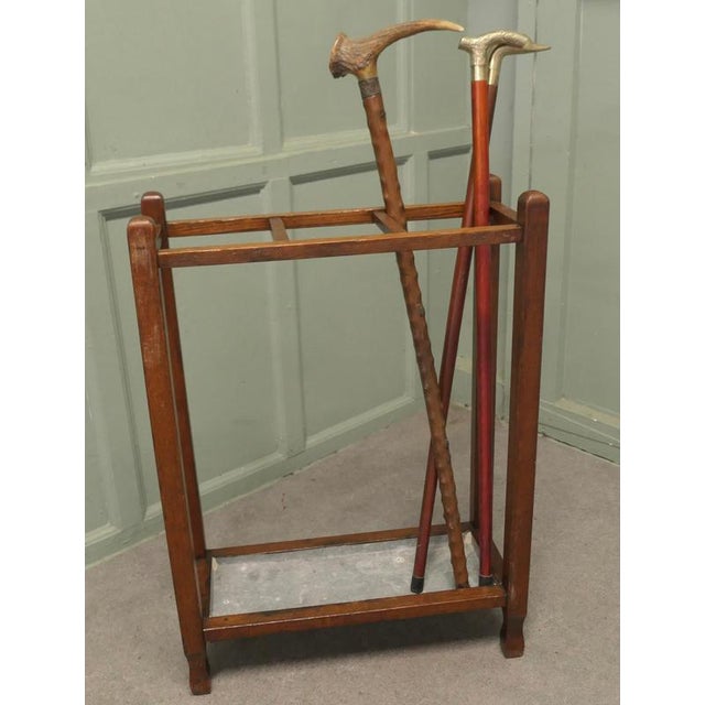 Arts and Crafts Golden Oak Umbrella Stand, 1880 For Sale - Image 4 of 6