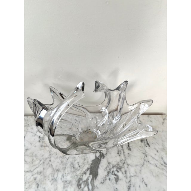 Mid-Century Modern Mid-Century Modern Crystal French Centerpiece Bowl For Sale - Image 3 of 5