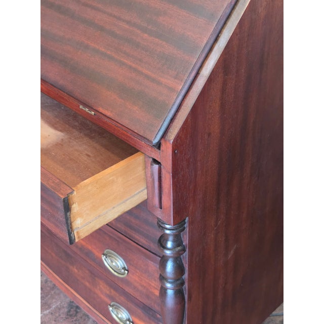 Wood Antique 1920s Spanish Colonial Spanish Revival Mahogany Secretary Desk For Sale - Image 7 of 15