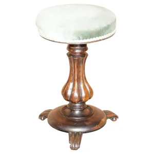 William IV Rosewood Piano Stool with Decorative Base, 1830s