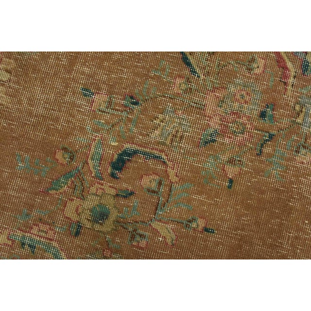 1980s Tabriz Rug 7’7” X 10’7” Brown Wool Vintage Distressed Hand-Knotted Carpet For Sale - Image 5 of 15