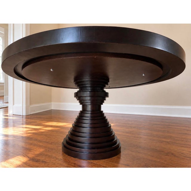 Modern Hammer Fine Furniture "Ibiza" 54" Round Pedestal Dining Table - New/Near Mint For Sale - Image 3 of 8