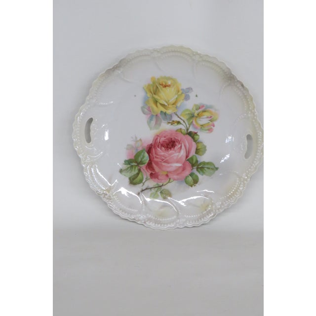 Leuchtenburg Germany Rose Raised Design Scalloped Edge 4592b For Sale - Image 9 of 13